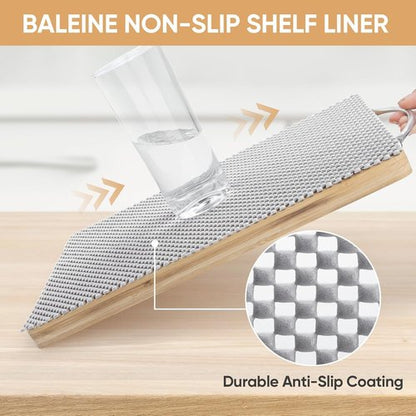 BALEINE Cabinet Liner - Non-Adhesive, Non-Slip Drawer & Shelf Protector | 12 in x 10 Ft, Gray
