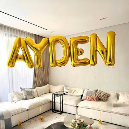 Giant P Gold Alphabet Balloon - 40 Inch Self-Inflating Mylar Foil Letter for Birthday & Graduation Decor