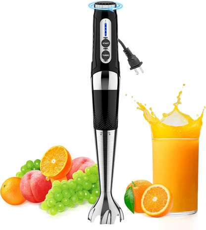 Skiennix Immersion Blender - 21-Speed Handheld Stick Blender with Adjustable Angle & Stainless Steel Blade for Smoothies, Soups, and Baby Food