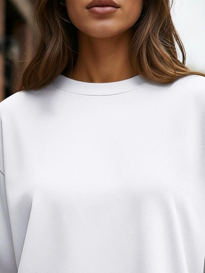 Trendy Queen Oversized Long Sleeve T-Shirt - Casual Spring & Fall Basic Tee for Women