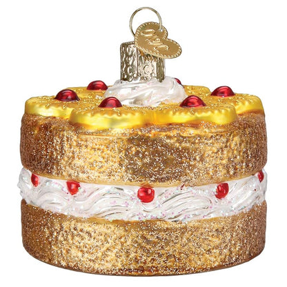 Pineapple Upside-Down Cake Ornament - Handcrafted Glass Christmas Tree Decoration