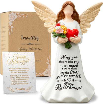 Skiennix Angel Figurine - 7.1" Retirement Gift for Women | Happy Retirement Card & Home Decor