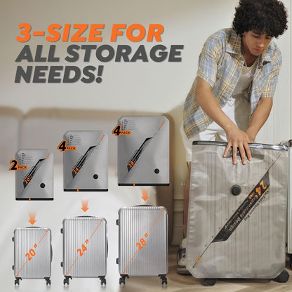 Vacbird Rechargeable Wireless Pump Travel Storage Bags - 10 Pack Portable Vacuum Compression Bags for Clothes & Blankets