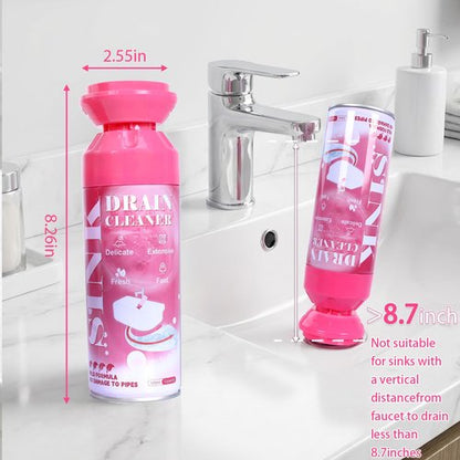 Foaming Drain Cleaner - Sink Cleaner and Deodorizer for Kitchen Sinks, Shower Drains, and Tubs, Monthly Maintenance to Avoid Clogs. (1pcs, coral pink)