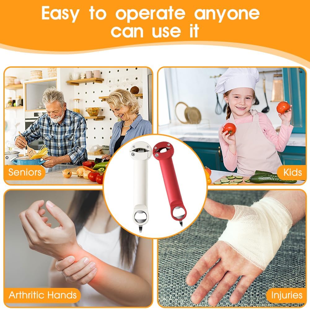 Skiennix 3-In-1 Multifunctional Retractable Bottle Opener - Stainless Steel Jar Opener for Seniors & Arthritis Relief
