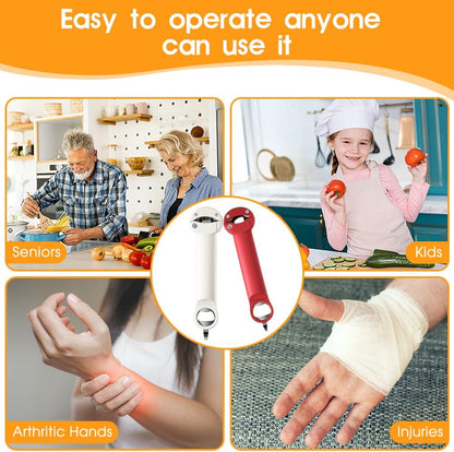 Skiennix 3-In-1 Multifunctional Retractable Bottle Opener - Stainless Steel Jar Opener for Seniors & Arthritis Relief