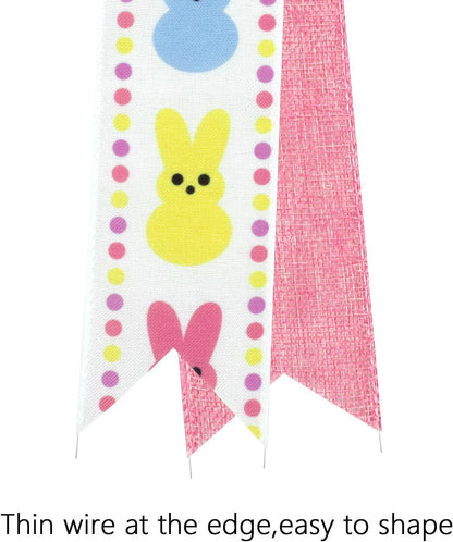 Yuubin Easter Bows - 2 Pcs Large 12x20 Inch Spring Decor with Bunny | Perfect for Wreaths & Baskets