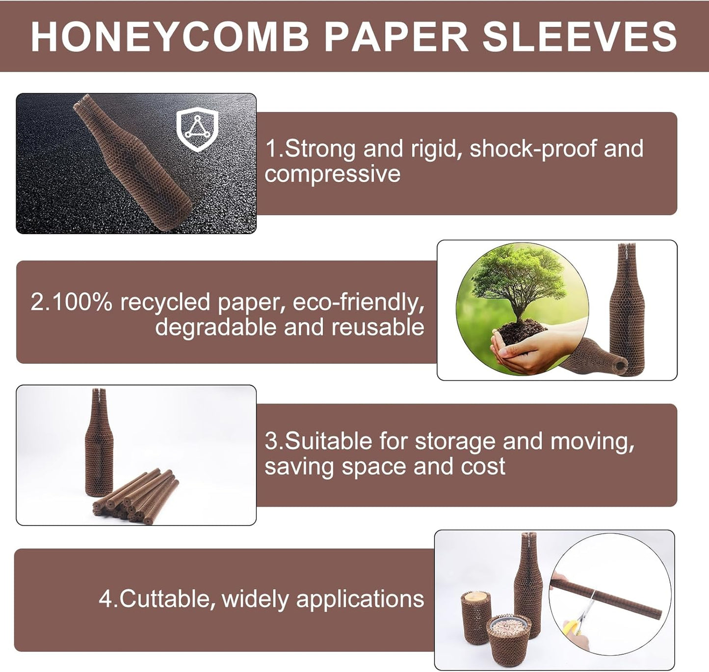 Wine Bottle Protector Sleeves by Honeycomb Paper,36 Set Reusable Glass Liquor Bottle Sleeves for Airplane Travel,Transport,Camping-Proof Safety Impact Resist