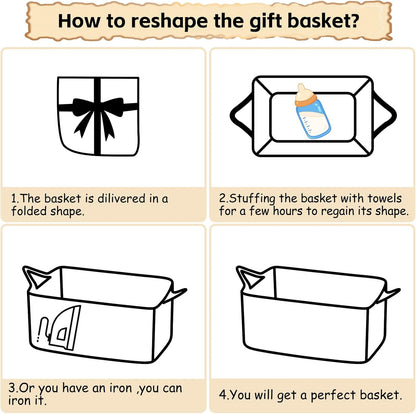 OIAHOMY Woven Basket - Versatile Storage Solution with Gift Bags & Ribbons | White Nursery Organizer