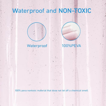 EHZNZIE Shower Curtain Liner Light Weight PEVA, Shower Liner 72x72 Inches, Waterproof, No Chemical Smell with 12 Rust Proof Metal Grommets for Bathroom Shower Curtain, Pink