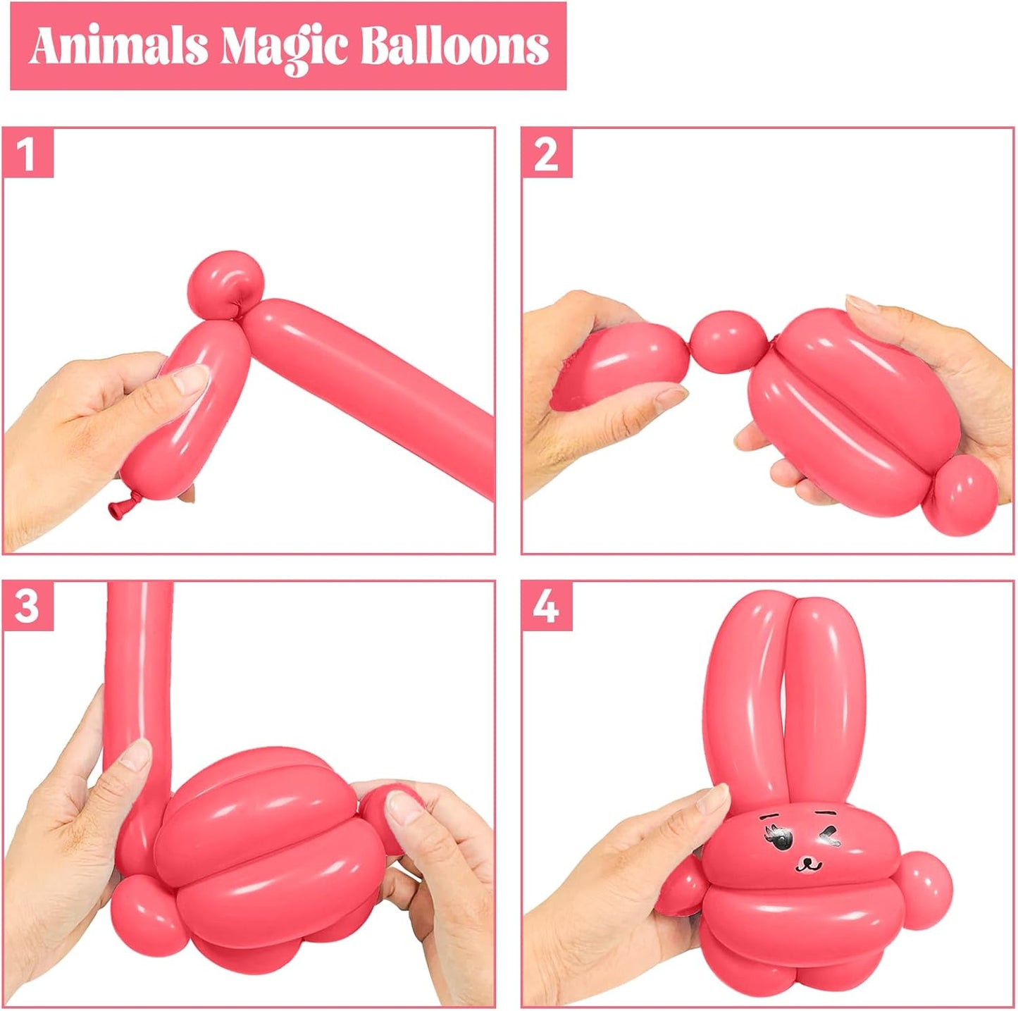 Skiennix 260 Long Balloons - 100 Pack Pastel Red Thick Latex for Twisting Animal Models | Perfect for Weddings & Parties