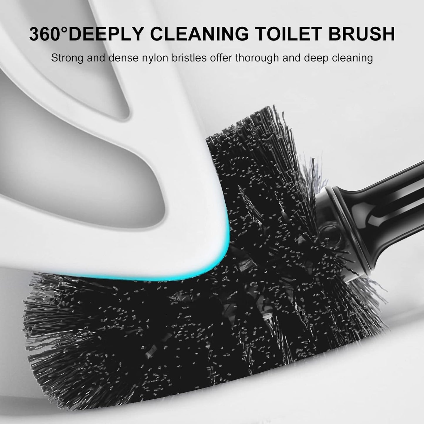 SetSail Toilet Brush and Plunger Set - Heavy Duty Bathroom Cleaning Tools | Black Semi-Hidden Design