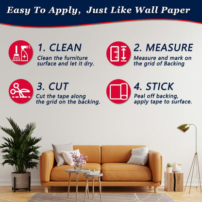 Skiennix Anti-Cat Scratch Furniture Protector - 12"x200" Single-Sided Sticky Tape for Sofas & Carpets