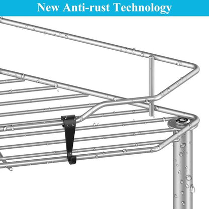 HuggieGems 5-Tier Corner Shower Caddy Organizer - Bathroom Shelf Rack with Hooks, Gray Finish