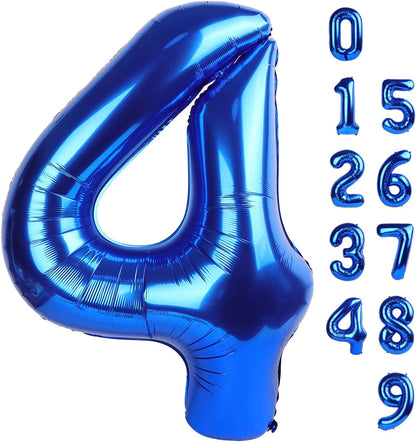 Numbers Balloons - 40 Inch Navy Blue Number 4 Balloons for 4th Birthday Celebration