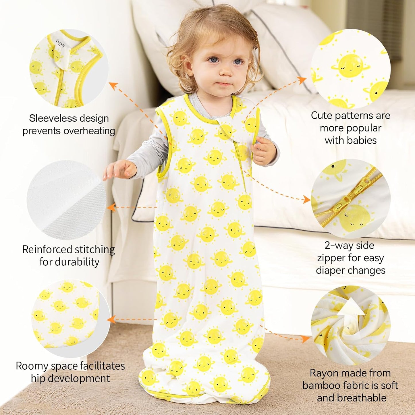 Rayon by Bamboo Toddler Sleep Sack - Supersoft 1.0 Tog Wearable Blanket | 24-36 Months, 2-Way Zipper