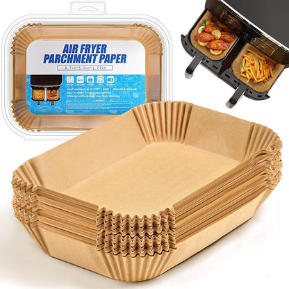 Ninja Air Fryer Liners - Disposable Parchment Paper for Dual Basket | 125pcs 8.7x5.5" Size