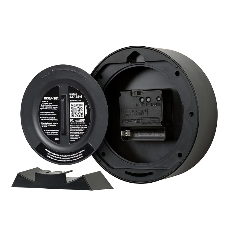 Insta-Set Bluetooth Desk/Wall Clock - 6-Inch, Analog Time Sync with DST