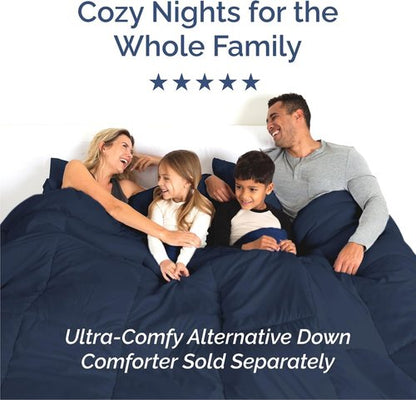 Cal King Size 4 Piece Sheet Set - Comfy Breathable & Cooling Bed Sheets Set - Hotel Luxury Bedding for Women, Men, Kids, Teens, Boys & Girls - Deep Pockets, Soft, Wrinkle Free - Oeko-Tex - Navy Blue