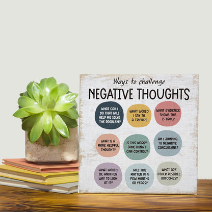 Regine Switzerland Positive Mental Health Canvas Wall Art - Rustic Framed Therapy Decor | 11.8x11.8 Inch