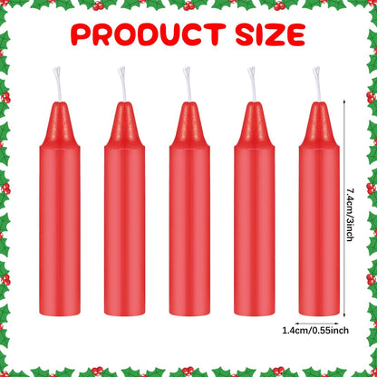 Nuanchu Christmas Pyramids Candles - 200 Pcs Traditional Wax Candles for Holiday Decor | 2.91 x 0.55 Inches