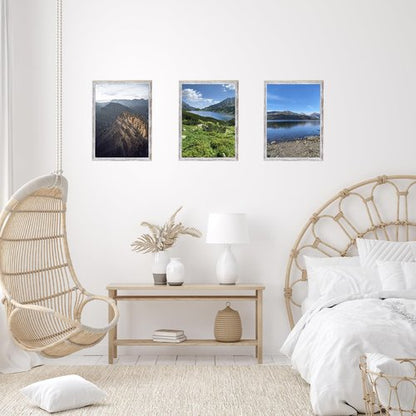 JCJMY 11x14 Picture Frame Rustic White for Wall Hanging, Wall Mounting Horizontally or Vertically, 11 x 14 Wall Gallery Poster Photo Frame with Shatter Resistant Plexiglass, Rustic White