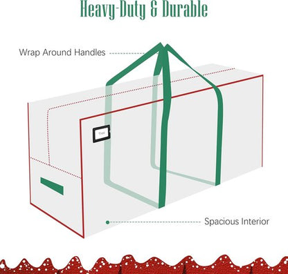 Cosy Family Christmas Tree Storage Bag - Durable Extra Large 7.5 ft Heavy Duty Xmas Bag with Reinforced Handles & Dual Zippers