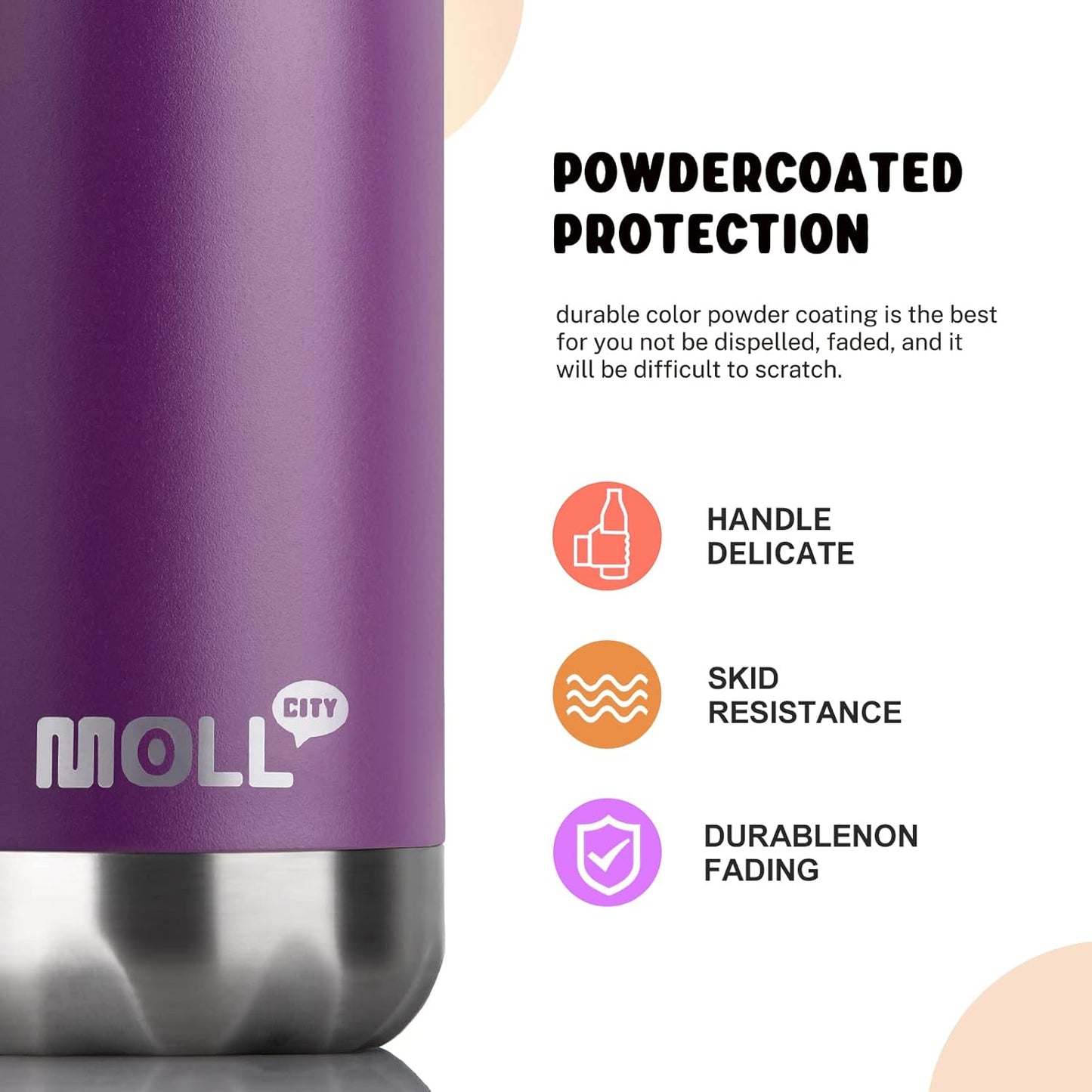 Skiennix Kids Water Bottle - 9 oz Stainless Steel Vacuum Insulated Mini Bottle | Dark Purple, Leak Proof
