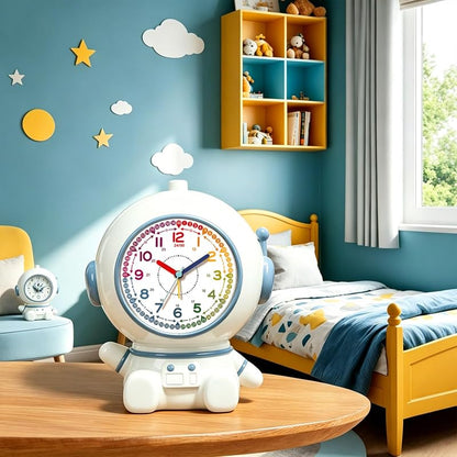 Analog Alarm Clock for Kids with Night Light – Blue, Snooze, 2 Alarm Modes