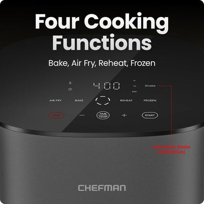 Chefman TurboX 4-in-1 Air Fryer - 5-Quart Capacity for Crispy Chicken, Fries & More | Digital Touch Controls, Dishwasher Safe