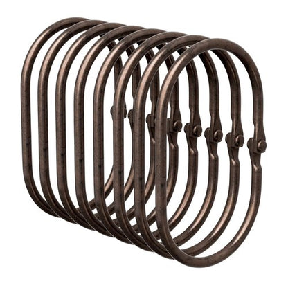 Bathway Shower Curtain Rings, Shower Curtain Hooks Bronze Curtain Rings 12 Pcs Anti-Drop Shower Rings for Curtain, Metal Shower Curtain Rings Rust Proof, Shower Hooks for Shower Curtain Rod
