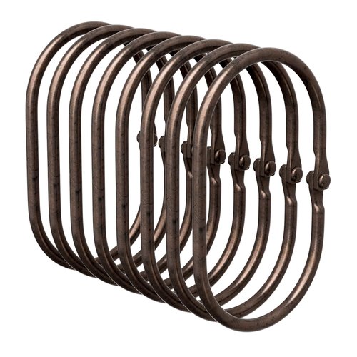 Bathway Shower Curtain Rings, Shower Curtain Hooks Bronze Curtain Rings 12 Pcs Anti-Drop Shower Rings for Curtain, Metal Shower Curtain Rings Rust Proof, Shower Hooks for Shower Curtain Rod