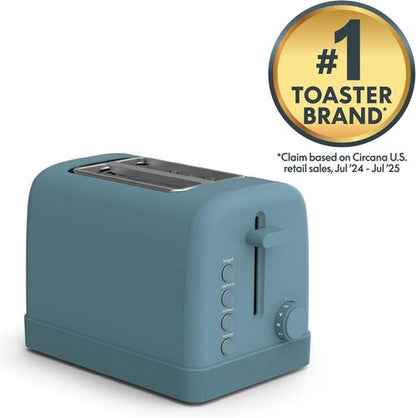Bella 2 Slice Toaster - 6 Setting Shade Control with Reheat, Cancel & Bagel Functions | 900 Watt, Surf Color