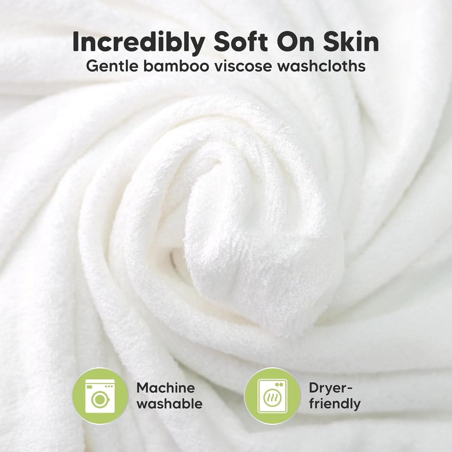 Baby Washcloths 6-Pack by [Brand Name] - Soft, Absorbent Bamboo Viscose Towels for Newborns & Toddlers | 10x10 Reusable