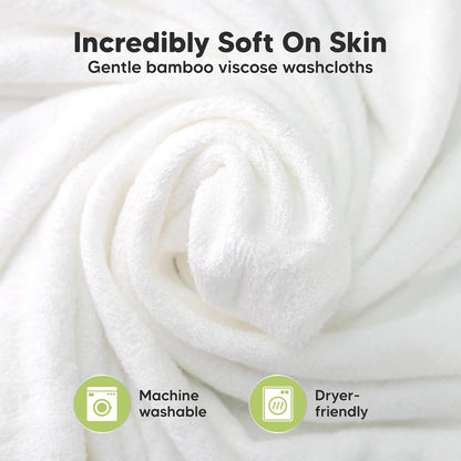 Baby Washcloths 6-Pack by [Brand Name] - Soft, Absorbent Bamboo Viscose Towels for Newborns & Toddlers | 10x10 Reusable