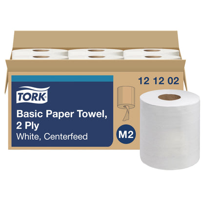 Tork Centerfeed Paper Towel White M2, High Absorbency, 6 x 610 Sheets, 121202