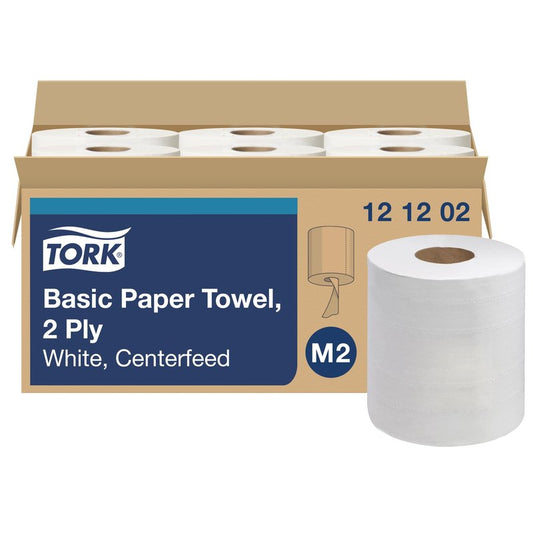 Tork Centerfeed Paper Towel White M2, High Absorbency, 6 x 610 Sheets, 121202