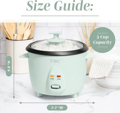 Cook With Color 6-Cup Rice Cooker - Effortless 300W Cooking for Perfectly Fluffy Rice, Sage