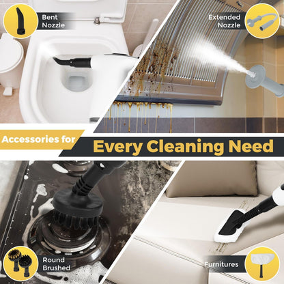 TICYACK Handheld Steam Cleaner, 15S Rapid Heating, 3 Adjustable Modes, 14 Cleaning Kits, Steam Cleaner for Home, Kitchen, Bathroom, Car(White)