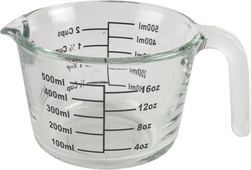 Farberware 2-Cup Borosilicate Glass Measuring Cup - Clear Design with Oversized Measurements