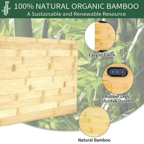 GWBSXM Bamboo Cutting Board for Breville BOV800XL 845BSS 860BSS Smart Oven, Countertop Convection Oven Accessories With Silicone Feet, Heat Resistance, Creates Storage Space
