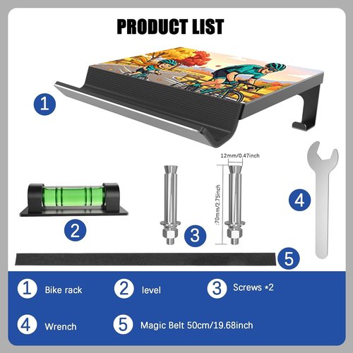 **Skiennix Bike Wall Mount - Heavy Duty Horizontal Indoor Rack for Space-Saving Garage Storage | Fits Road, Mountain & Hybrid Bikes**