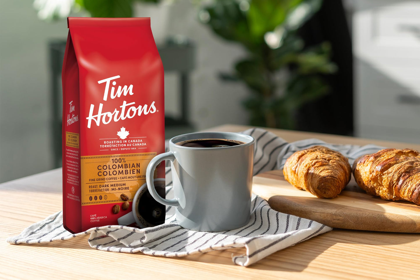 Tim Hortons 100% Colombian Dark Medium Roast Fine Grind Coffee 300g