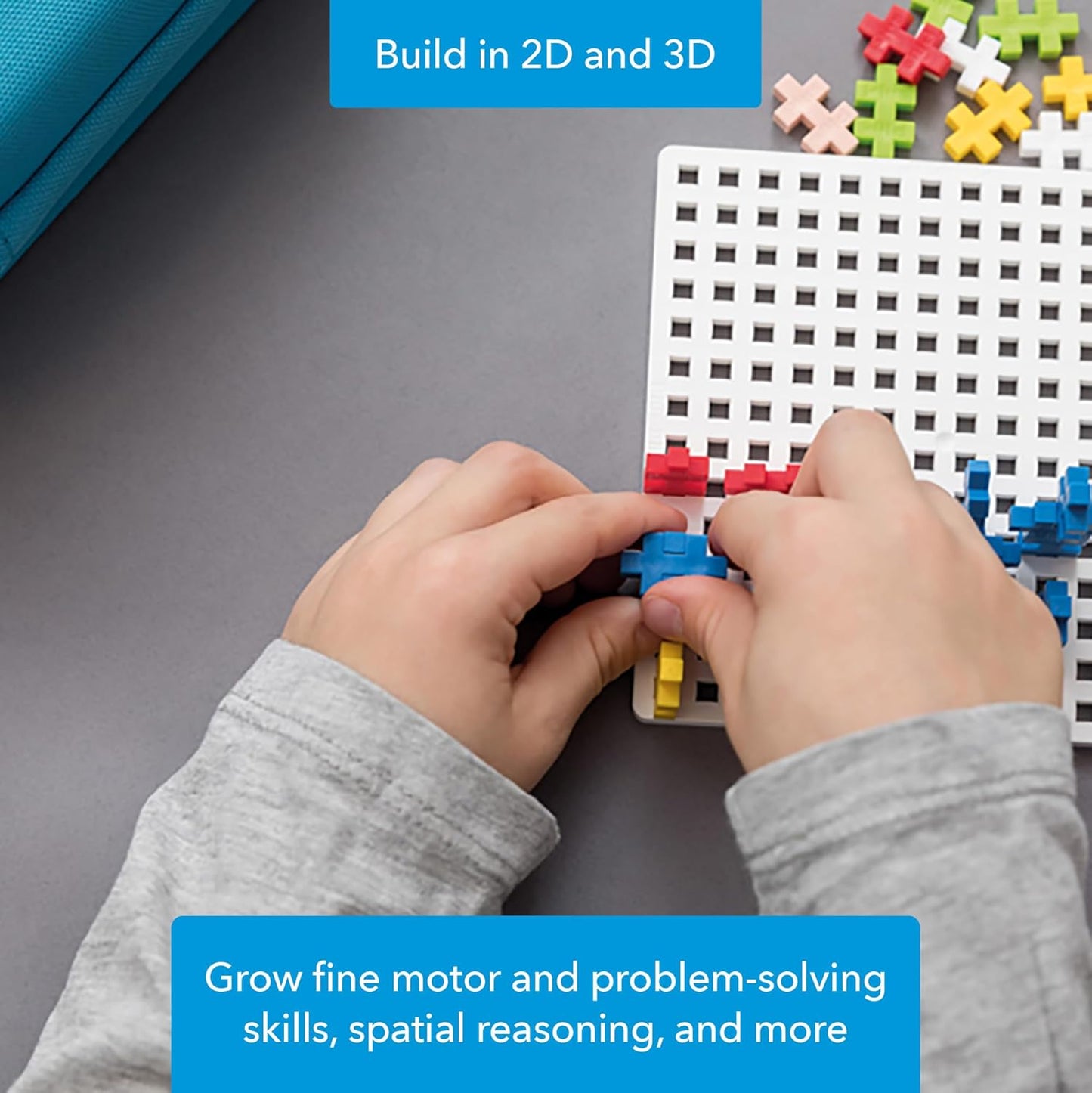 Plus Plus Building Set - 3D Open-Ended STEM Toy for Kids with Travel Case & 100 Mini Pieces