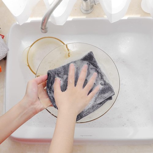 Homaxy 100% Cotton Waffle Weave Dish Cloths - Ultra Soft & Absorbent, Quick Drying | 12 x 12 Inches, 6-Pack