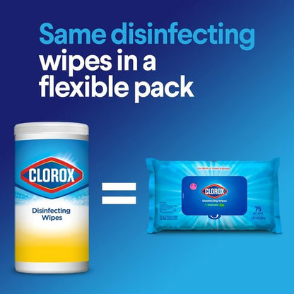 Clorox Disinfecting Wipes - Value Pack of 6 Canisters | Crisp Lemon & Fresh Scent, Easy Pull Design