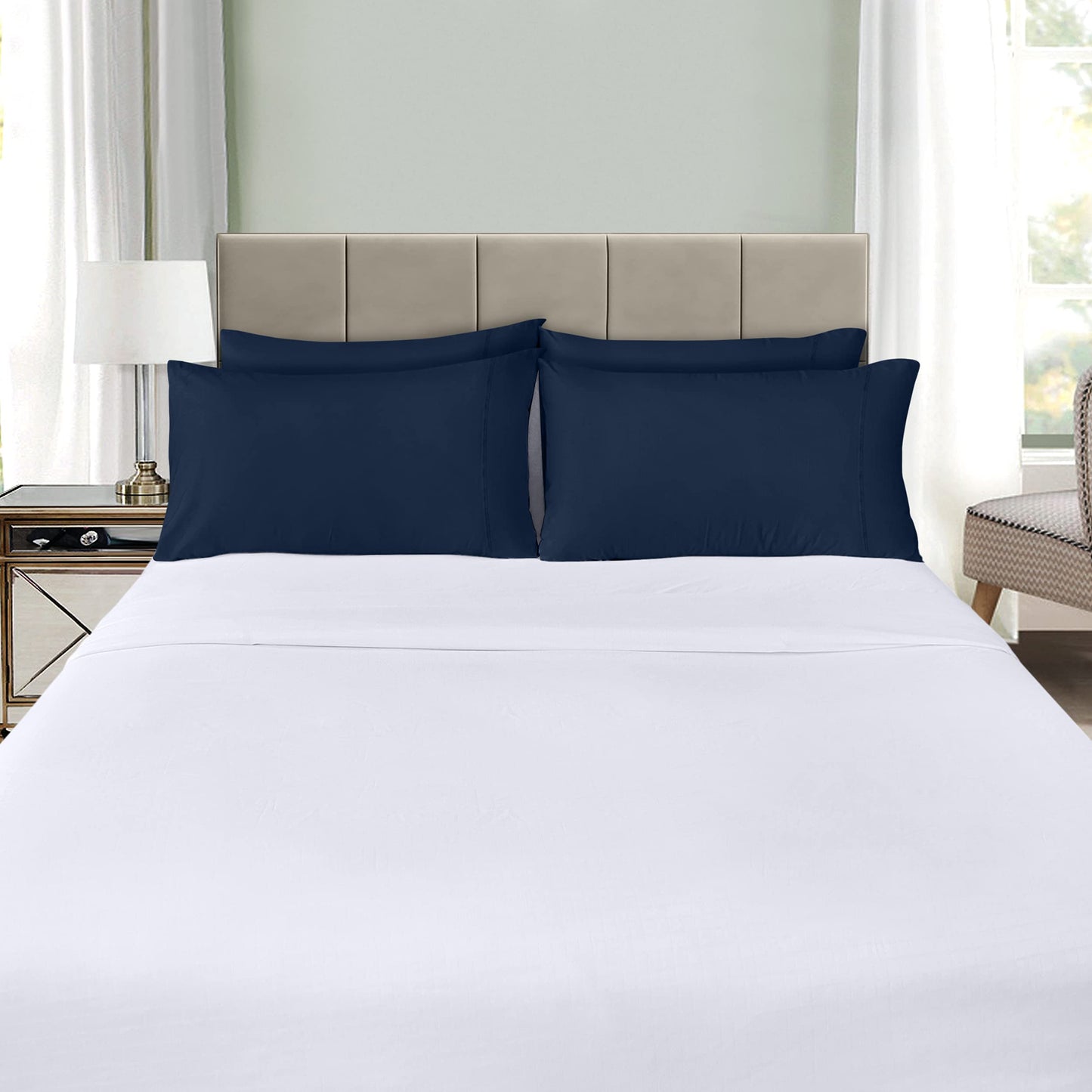 Utopia Bedding Standard Pillow Cases - 12 Pack - Envelope Closure - Soft Brushed Microfiber Fabric - Shrinkage and Fade Resistant Pillow Covers Standard Size 20 X 26 Inches (Standard, Navy)