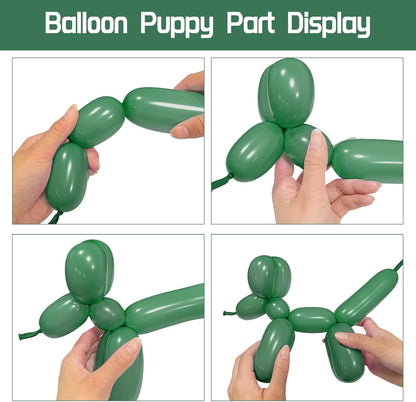 Sage Green 260Q Balloons by [Brand Name] - Thick Latex Twisting Balloons for Animal Models | 100pcs Set