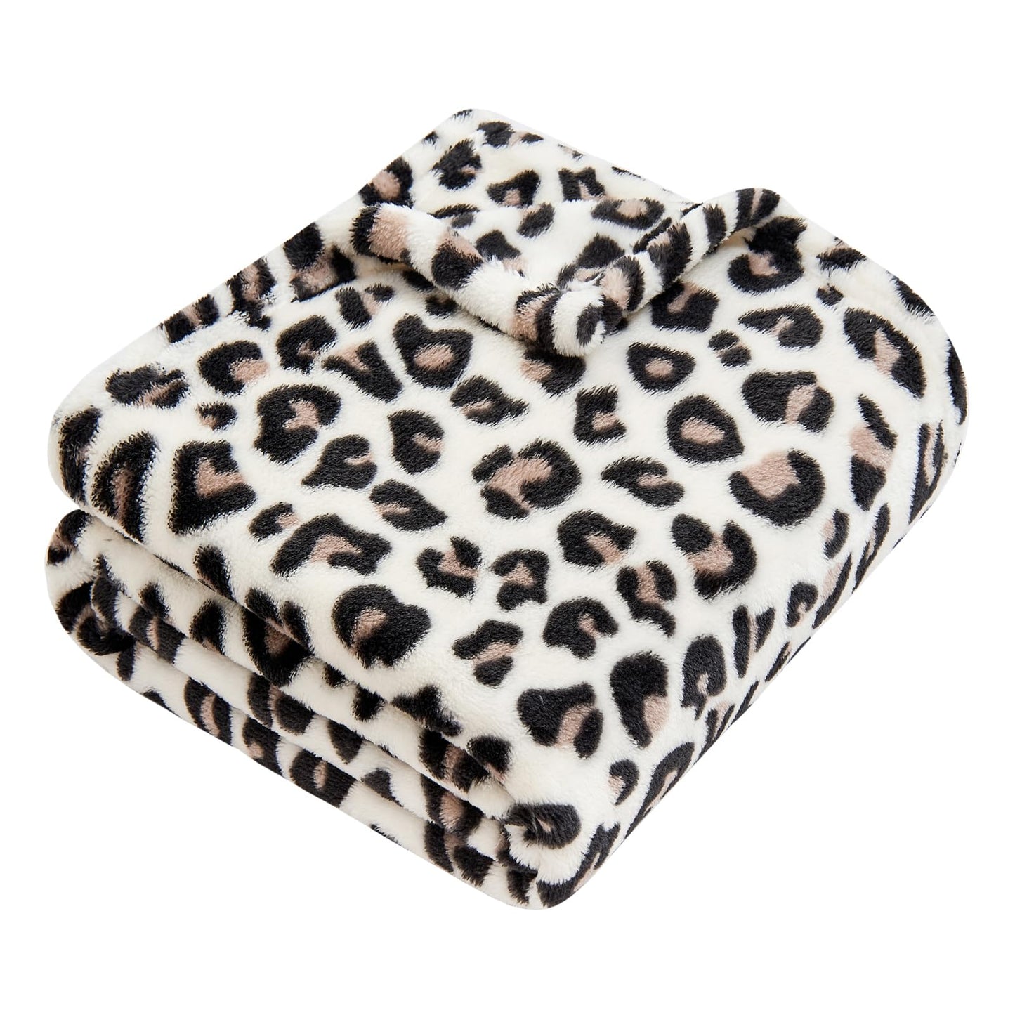 Yurhap Leopard Print Baby Blanket Fleece Baby Blankets for Boys Girls, Ultra Soft Cozy Fluffy Infant Toddler Newborn Receiving Blankets for Crib Stroller, 30"x40", Cream