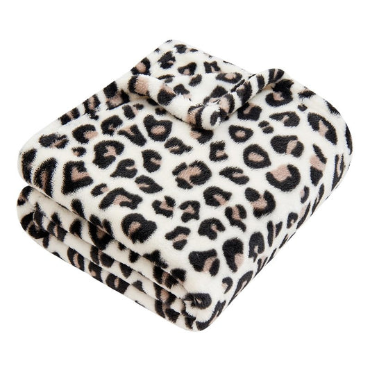 Yurhap Leopard Print Baby Blanket Fleece Baby Blankets for Boys Girls, Ultra Soft Cozy Fluffy Infant Toddler Newborn Receiving Blankets for Crib Stroller, 30"x40", Cream